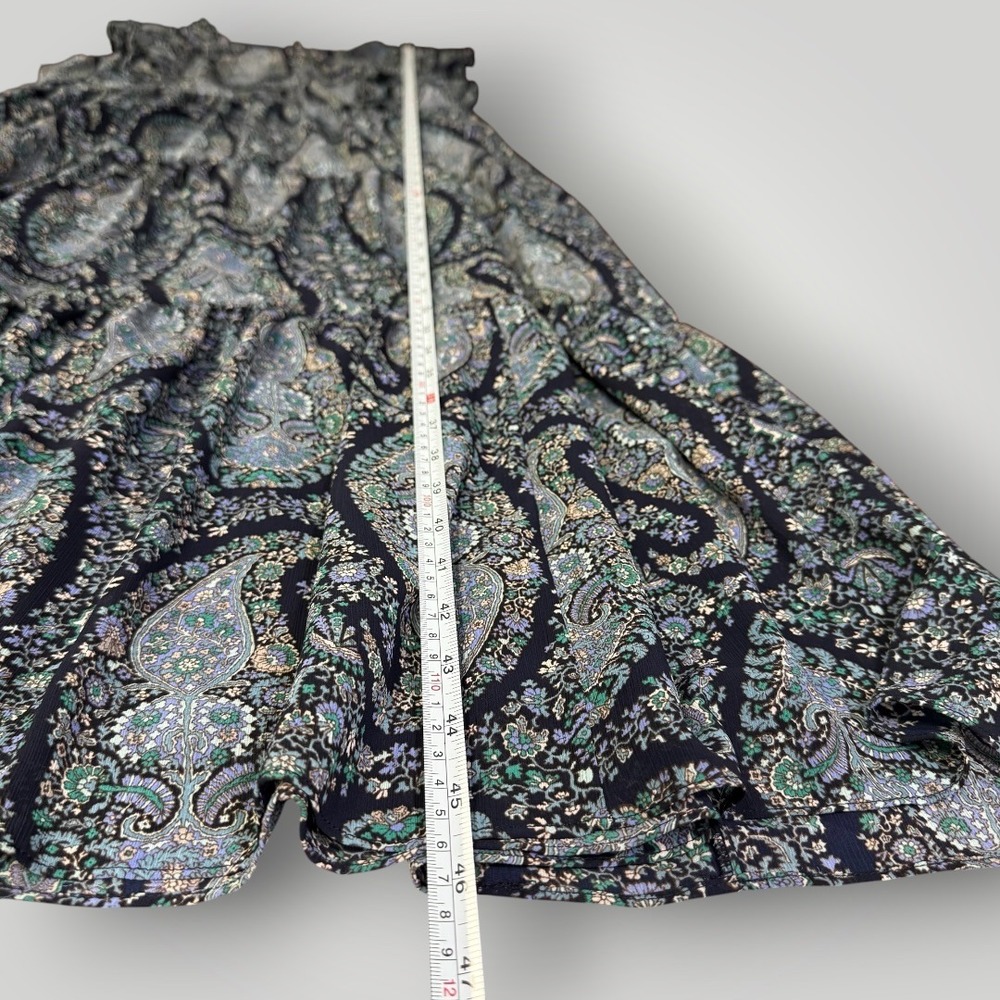 J.Crew Womens Blue Paisley Tiered Ruffle Midi Dress B0664 Size 12P Petite - Picture 9 of 12